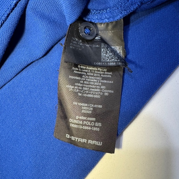 G-Star Raw Dunda Polo Shirt - Boys/Youth Size Small, Solid Blue, Pre-owned - Picture 8 of 11